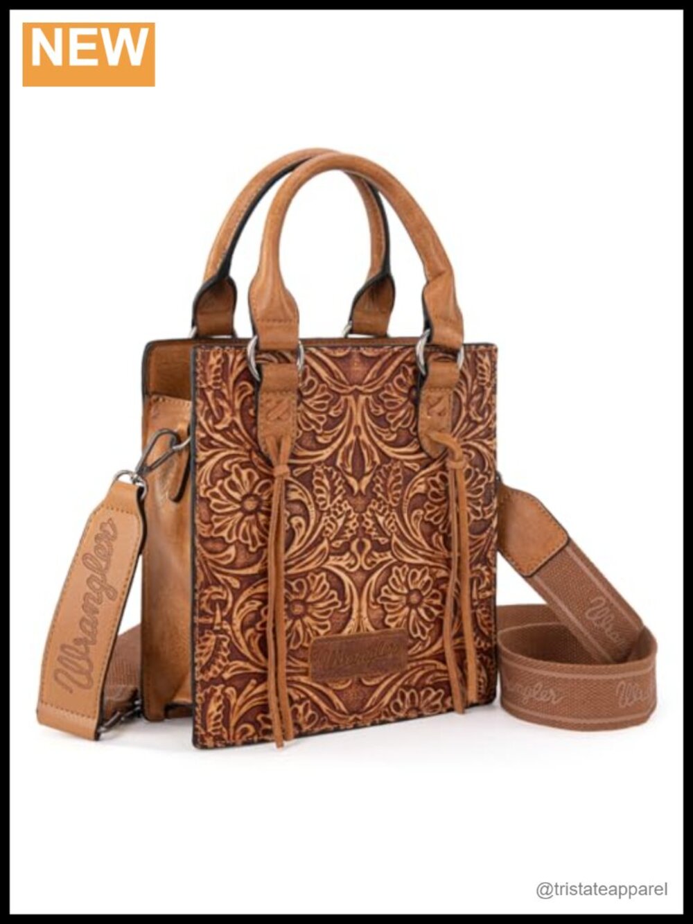 Wrangler Crossbody Purse Top Handle Fringe Handbag Western Mini Tote